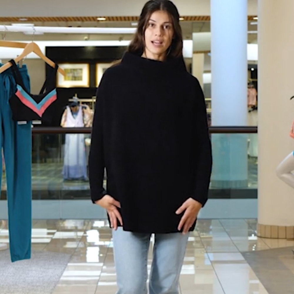 Free People Black Cowl Neck Sweater